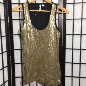 🏖3/$10 Street Flower Sequin Tank Top Size S NWOT